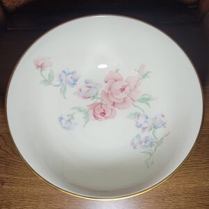 Lenox Chatsworth 10" Large Bowl~ Pastel‎ Floral Hand Painted With 24k Gold Rim